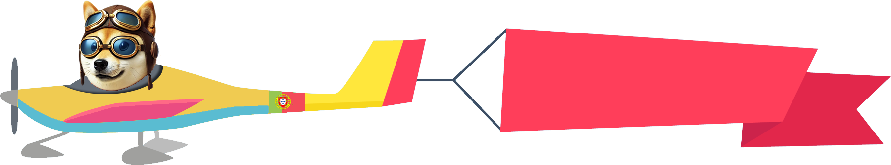 Doge in an airplane flying across the screen